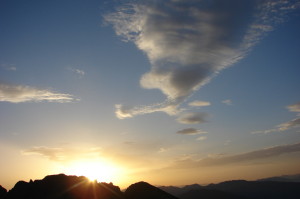 Sonnenaufgang: Foto vom Ifinger aus gemacht
