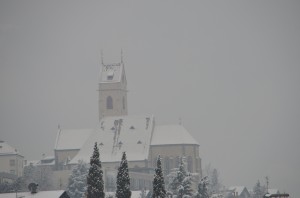 Kirche Marling mit Schnee Februar 2013
